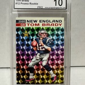 Tom Brady 2000 Promo Rookie Card. #12. Gem Mint 10. 1 of 1000 Made.
